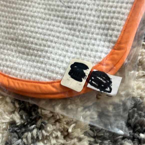 Mark & Graham Waffle Weave Baby Bibs ~Lot of 2 in Package - orange and white - Picture 11 of 14